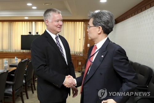 김현종 국가안보실 차장과 비건 대북특별대표