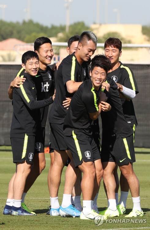 Preparaciones para el partido Corea del Sur-Líbano