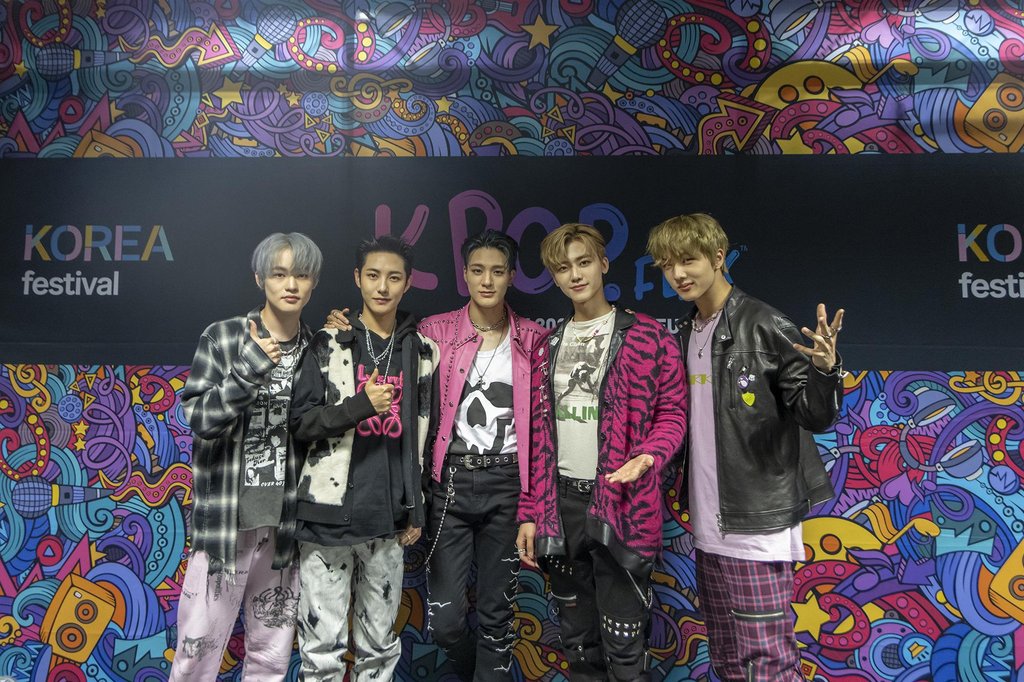 South Korean boy band NCT Dream poses for a photo at Deutsche Bank Park Stadium in Frankfurt on May 14, 2022, ahead of Europe's first-ever K-pop festival, K-pop.Flex, which was to run through the next day. (Yonhap)