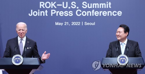 (News Focus) Yoon, Biden agree to broaden, deepen alliance amid N.K. threats, China's assertiveness