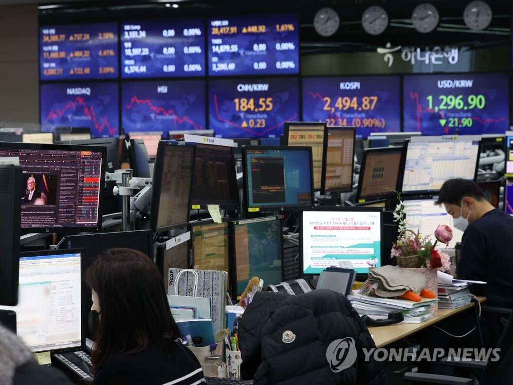 韓国総合株価指数　反落で始まる