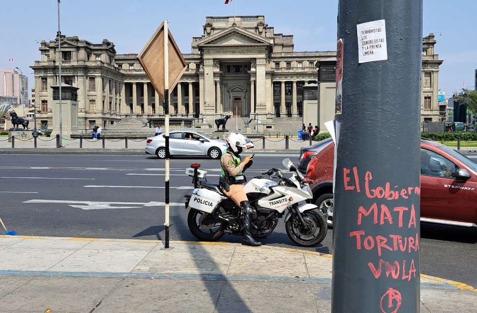 Political slogans in central Lima: 