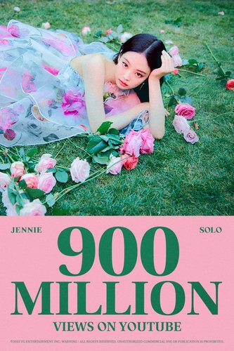 'Solo' de Jennie logra más 900 millones de visualizaciones en YouTube