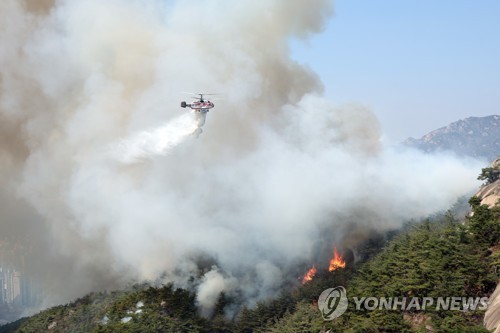 Forest fire in Seoul