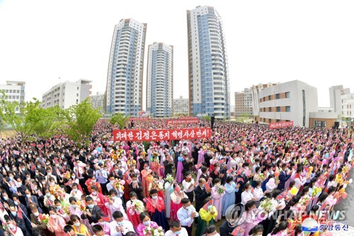 Newly built homes in Pyongyang