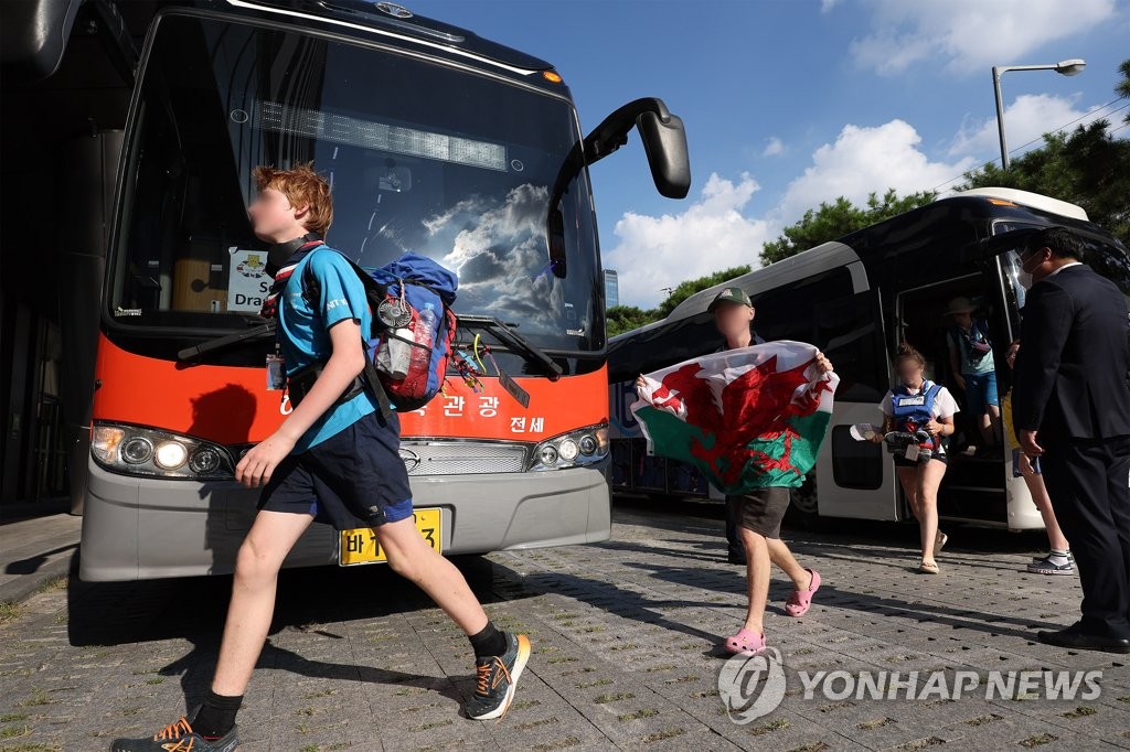 영국 잼버리 대표단, 서울 숙소 도착