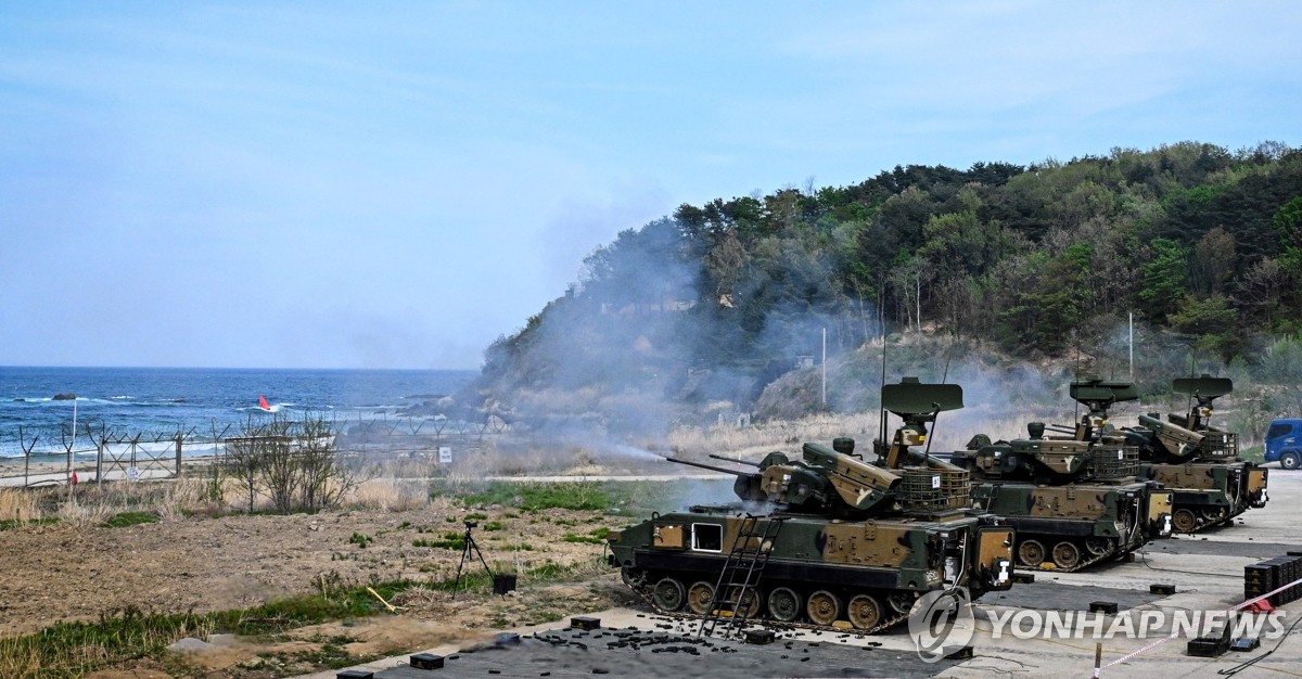 北朝鮮無人機の侵入想定した射撃訓練