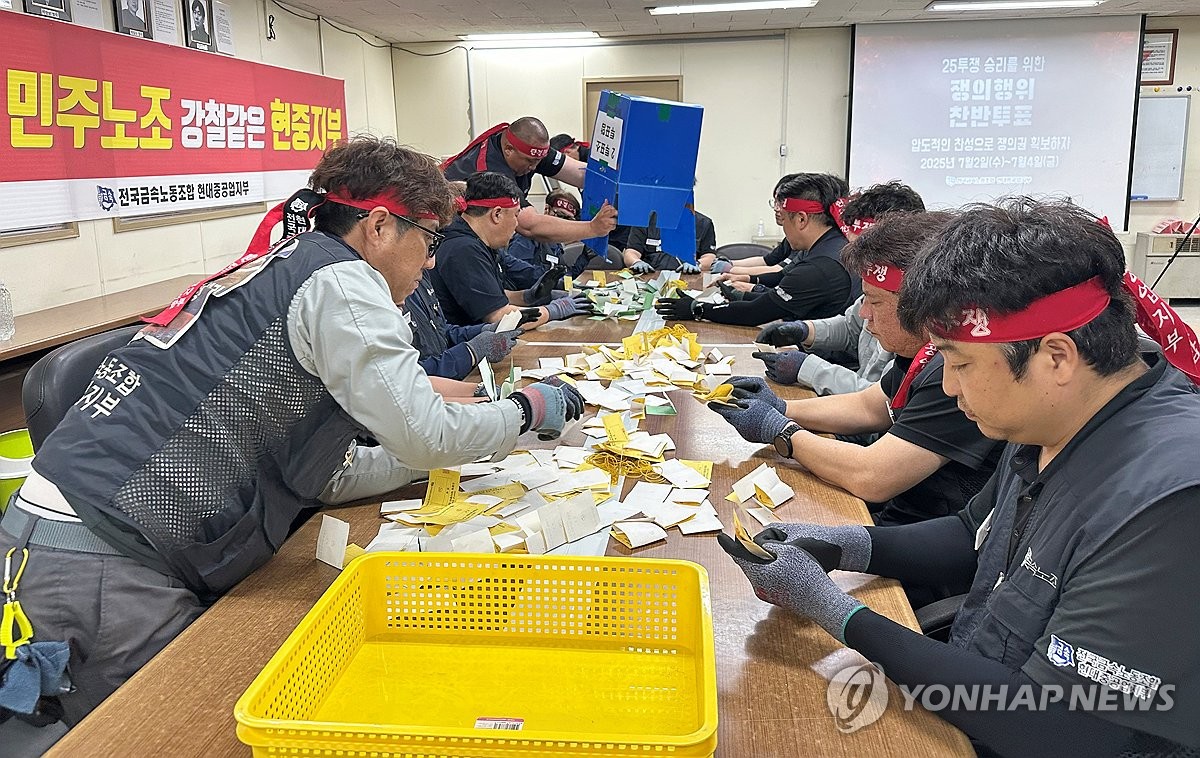 '임협 난항' HD현대중 노조, 파업 가결…재적 대비 …
